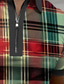 voordelige Grafische polo-Geruit Voor heren Subcultureel 3D Afdrukken POLO Shirt Polo met rits Feest Straat Vakantie Piqué poloshirt Korte mouw Strijkijzer Rits Poloshirt Geel Rood Zomer S M L Micro-elastisch Revers polo