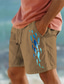 זול מכנסי גברים-דג בעלי חיים מודפס מכנסיים קצרים מכותנה לגברים מכנסיים קצרים הוואיים קיץ מכנסי חוף קצרים שרוך אלסטי מותניים נוחות לנשימה חופשה חיצונית בגדים