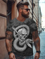 Χαμηλού Κόστους Ανδρικό Γραφικό T-shirt-Νεκροκεφαλές Φίδι Punk Gothic Ανδρικά 3D εκτύπωση Μπλουζάκι Πάρτι Δρόμος Διακοπές Κοντομάνικη μπλούζα Μαύρο Κοντομάνικο Στρογγυλή Ψηλή Λαιμόκοψη Πουκάμισο Καλοκαίρι Άνοιξη Φθινόπωρο Ρούχα Τ M L XL
