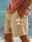 Недорогие Мужские шорты-Мужские хлопковые шорты с принтом кокосовой пальмы, летние гавайские шорты, пляжные шорты с завязками, эластичная талия, комфортная дышащая короткая одежда для отдыха и выхода на улицу