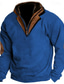 cheap Basic Hoodie Sweatshirts-Men&#039;s Sweatshirt Quarter Zip Sweatshirt Navy Blue Green Khaki Standing Collar Color Block Patchwork Sports &amp; Outdoor Daily Holiday Vintage Streetwear Basic Fall &amp; Winter Clothing Apparel Hoodies