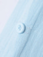 abordables camisas de lino para hombre-Hombre camisa de lino Camisa Camisa de manga corta Camisa de playa Negro Blanco Azul Piscina Manga Larga Plano Escote Chino Primavera verano Casual Diario Ropa