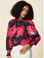 cheap Women&#039;s Graphic Tops-Women&#039;s Tie Bow Neck Stain Blouse Watercolor Floral Print Blouson-sleeve Shirt for Spring &amp; Fall