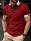 cheap Classic Polo-Men&#039;s Polo Shirt Golf Shirt Casual Sports Lapel Short Sleeve Fashion Basic Color Block Patchwork Summer Regular Fit White Pink Red Navy Blue Green Polo Shirt