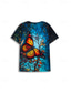 cheap Animals tee-Women&#039;s T shirt Round Neck Stained Glass Hummingbird Print Short Sleeve Fitted Top Artistic Vibrant Casual Summer Wear Comfortable Fashion Clothing Apparel