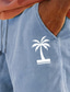 billige Herreshorts-coconut tree printed herre bomullsshorts sommer hawaiian shorts strandshorts snøring elastisk midje komfort pustende kort utendørs ferie gå ut klær