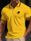 voordelige klassieke polo-Voor heren POLO Shirt Polo&#039;s met knopen Casual Sport Revers Geribbelde polokraag Korte mouw Modieus Basic Kleurenblok Lapwerk Geborduurd Zomer Normale pasvorm Zwart Wit Geel Grijs POLO Shirt