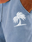 billige Herreshorts-coconut tree trykt herre bomullsshorts sommer hawaiiansk shorts strandshorts snøring elastisk midjetrykk komfort pustende kort utendørs ferie gå ut klær