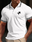 cheap Classic Polo-Men&#039;s Polo Shirt Button Up Polos Casual Sports Lapel Ribbed Polo Collar Short Sleeve Fashion Basic Color Block Patchwork Embroidered Summer Regular Fit Black White Yellow Gray Polo Shirt