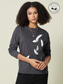 cheap T-shirts-100% Cotton Feather Print Women&#039;s Casual Daily T shirt Long Sleeve Crew Neck T shirt Outdoor