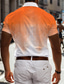 cheap Men&#039;s Printed Shirts-Geometry Men&#039;s Business Casual 3D Printed Shirt Outdoor Street Wear to work Summer Turndown Short Sleeves Blue Orange Gray S M L 4-Way Stretch Fabric Shirt