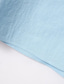 preiswerte Leinenhemden für Herren-Herren leinenhemd Hemd Popover-Shirt Strandhemd Schwarz Weiß Blau Langarm Glatt Ständer Frühling Sommer Casual Täglich Bekleidung