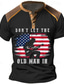tanie T-shirty męskie z nadrukiem-Graficzny Amerykańska flaga USA Codzienny Styl uliczny Męskie Druk 3D Podkoszulek Koszula Henley Sporty na świeżym powietrzu Święto Wyjściowe Podkoszulek Czarny Zieleń wojskowa Ciemnoniebieski Krótki