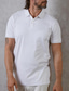 cheap Designer Collection-Men&#039;s Polo Shirt Golf Shirt Casual Sports Lapel Short Sleeve Fashion Basic Plain Button Summer Regular Fit Black White Polo Shirt