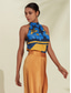 cheap Shirts,Tops &amp; Blouses-Women&#039;s Geometic Flower / Plants Vacation Weekend Sleeveless Blue Ruched Tie back / Tie front Sleeveless Blouses Tied Neck Summer