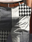olcso Férfi plusz méretű alsók-houndstooth üzleti alkalmi férfi üzleti 3D nyomtatott ruha nadrág lapos elülső egyenes szárú laza szabású poliészter közepes derékú nadrág kültéri utcai viselet munkába napi viselet 3xl