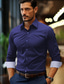 cheap Business Casual Shirts-Men&#039;s Shirt Dress Shirt Black White Navy Blue Long Sleeve Color Block Lapel Spring &amp;  Fall Office &amp; Career Wedding Party Clothing Apparel Splice