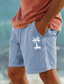 billiga Shorts för män-coconut tree tryckta bomullsshorts för män sommar hawaiiska shorts strandshorts dragsko elastisk midja komfort andas kort utomhussemester gå ut kläder