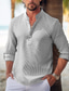 cheap Men&#039;s Casual Shirts-Men&#039;s Shirt Popover Shirt Casual Shirt Summer Shirt Beach Shirt Black White Blue Gray Long Sleeve Plaid Stand Collar Daily Vacation Clothing Apparel Fashion Casual Comfortable