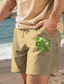 tanie Szorty męskie-ul. patrick czterolistne męskie bawełniane spodenki z nadrukiem letnie spodenki hawajskie spodenki plażowe sznurek elastyczny pas nadruk komfort oddychający krótki wypoczynek na świeżym powietrzu