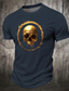 Χαμηλού Κόστους Ανδρικό Γραφικό T-shirt-Γραφική Νεκροκεφαλές Καθημερινό Υποκουλτούρα Ανδρικά 3D εκτύπωση Μπλουζάκι Μπλουζάκι βάφλα Μπλουζάκι μπλουζάκι Υπαίθρια Αθλήματα Καθημερινά Αργίες Κοντομάνικη μπλούζα Μαύρο Μπορντώ Βαθυγάλαζο