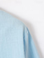お買い得  メンズリネンシャツ-男性用 リネンシャツ シャツ ポップオーバー シャツ ビーチシャツ ブラック ホワイト ブルー 長袖 平織り スタンド 春夏 カジュアル 日常 衣類