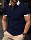 cheap Classic Polo-Men&#039;s Polo Shirt Golf Shirt Casual Sports Lapel Short Sleeve Fashion Basic Color Block Patchwork Summer Regular Fit White Pink Red Navy Blue Green Polo Shirt