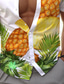 billige Hawaiiskjorter-Ananas Tropisk Ferie Hawaiiansk Herre Skjorte udendørs Hawaiiansk Ferie Sommer Alle årstider Aftæpning Kortærmet Blå Mørkegrøn Orange S M L Skjorte
