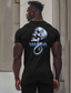 billiga Grafisk T-shirt för män-Bokstav Skelett Punk gotisk Herr T-shirt Fest Gata Semester T-shirt Svart Vit Blå Kortärmad Rund hals Skjorta Sommar Vår Höst Kläder S M L XL 2XL