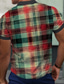 tanie Koszulki polo z nadrukiem-Pled / Check Męskie Subkulturowy 3D Nadruk Koszulka polo Bluza polo Impreza Ulica Urlop Koszulka polo Pique Krótki rękaw Wieczorne Suwak Koszulki polo Żółty Czerwony Lato S M L Średnio elastyczny