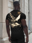 Χαμηλού Κόστους Ανδρικό Γραφικό T-shirt-Cruce Punk Gothic Ανδρικά 3D εκτύπωση Μπλουζάκι Πάρτι Δρόμος Διακοπές Κοντομάνικη μπλούζα Ασημί Μαύρο Χρυσό Κοντομάνικο Στρογγυλή Ψηλή Λαιμόκοψη Πουκάμισο Καλοκαίρι Άνοιξη Φθινόπωρο Ρούχα Τ M L XL