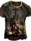 cheap Men&#039;s Graphic Tshirt-Men&#039;s T shirt Tee Distressed T Shirt Graphic Knights Templar Crew Neck Clothing Apparel 3D Print Outdoor Daily Short Sleeve Print Vintage Fashion Designer