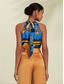 cheap Shirts,Tops &amp; Blouses-Women&#039;s Geometic Flower / Plants Vacation Weekend Sleeveless Blue Ruched Tie back / Tie front Sleeveless Blouses Tied Neck Summer