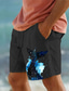 halpa Miesten shortsit-eläinhaipainetut miesten puuvillashortsit kesäiset havaijilaiset shortsit rantashortsit kiristysnyöri joustava vyötärö mukavuus hengittävä lyhyt ulkoloma ulkoiluvaatteet