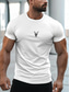 billiga Grafisk T-shirt för män-t-shirt får tjur för män grafisk t-shirt 100 % bomull skjorta mode klassisk skjorta vit marinblå grå kortärmad bekväm t-shirt gata sport utomhus sommar modedesigner kläder