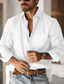 billige mænds fritidsskjorter-Herre Skjorte Button Up skjorte Casual skjorte Sort Hvid Kakifarvet Langærmet Vanlig Knaphul Daglig Ferierejse Tøj Mode Afslappet Bekvem
