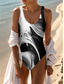 cheap One-piece swimsuits-Women&#039;s Swimsuits One Piece Monokini Bathing Suits Swimsuit Open Back Printing High Waisted Sports Fashion Gradient Color Scoop Neck Sleeveless Bathing Suits