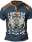 Χαμηλού Κόστους Ανδρικό Γραφικό T-shirt-Γραφική Μουσικό όργανο Καθημερινό Στυλ δρόμου Ανδρικά 3D εκτύπωση Μπλουζάκι Πουκάμισο Henley Υπαίθρια Αθλήματα Αργίες Εξόδου Κοντομάνικη μπλούζα Μαύρο Πράσινο Χακί Σκούρο μπλε Κοντομάνικο Χένλι