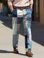 tanie Męskie spodnie plus size-krata / krata biznes swobodny męski biznesowy strój wizytowy z nadrukiem 3D płaski przód proste nogawki luźny krój poliester spodnie ze średnim stanem na zewnątrz odzież uliczna do pracy odzież na co
