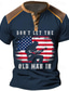 billige T-shirt med tryk til mænd-Grafisk Amerikansk amerikansk flag Afslappet Gadestil Herre 3D-udskrivning T-shirt Henley-skjorte Sport &amp; Udendørs Ferie I-byen-tøj T-shirt Sort militærgrøn Mørkeblå Kortærmet Henley Skjorte Forår