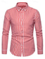 billige mænds fritidsskjorter-Herre Skjorte Button Up skjorte Casual skjorte Sort Rød Blå Langærmet Stribe Knaphul Daglig Ferierejse Tøj Afslappet Bekvem Smart Casual