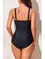 cheap One-piece swimsuits-Women&#039;s Swimsuit V-Neck Ruched One-Piece Sleeveless Stretch Fabric Solid Black Summer Beach Poolside Vacation Swimwear Tummy Control Bathing Suits