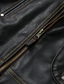 cheap Leather Jackets-Men&#039;s Faux Leather Jacket Biker Jacket Vintage Leather Jacket Outdoor Street Thermal Warm Rain Waterproof Pocket Spring, Fall, Winter, Summer Solid Color Streetwear Sporty Turndown Regular Faux