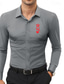 cheap Men&#039;s Printed Shirts-Poker  Men&#039;s Business Casual 3D Printed Shirt Street Wear to work Daily Wear Spring &amp; Summer Turndown Long Sleeve Black White Gray S M L 4-Way Stretch Fabric Shirt