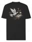 tanie T-shirty męskie z nadrukiem-oldvanguard x sui | Gołębi szkielet punkowy, gotycki t-shirt ze 100% bawełny