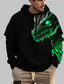 cheap Graphic Hoodies-Dragon Guardian x LU | Men&#039;s Red Dark Dragon Streetwear Hoodie Long Sleeves