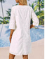 abordables Robes en dentelle blanche-robe blanche Robe dentelle Robe casual Femme Mini robe Dentelle Brodée Plein Air Rendez-vous Vacances Vêtement de rue Col fendu Manches 3/4 Ample Blanche S M L XL 2XL