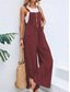 cheap Overalls-Women&#039;s Normal Dungarees Overall Streetwear Solid Color Sleeveless Square Neck Buttons Pocket Street Daily Regular Fit Black Pink Wine Summer