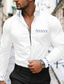 baratos camisas masculinas casuais-Homens Camisa Social Camisa casual camisa de verão Branco Azul Marinha Azul Claro Manga Longa Bloco de cor Riscas Lapela Diário Férias Zip Up Roupa Moda Casual Informal mas elegante
