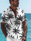 お買い得  ハワイアンシャツ-ヤシの木 旅行度假风 ハワイアン 男性用 シャツ アウトドア ハワイアン 祝日 夏 折襟 半袖 ブラック ブルー S M L シャツ